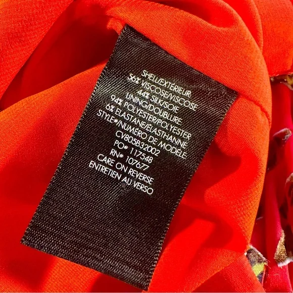 Alice + Olivia ‘Sheila’ Leopard Lips Red Burnout Tie-Neck Top Size XS ASO Kelly - Picture 3 of 16